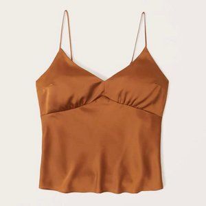 Abercrombie Orange Satin Cami Tank